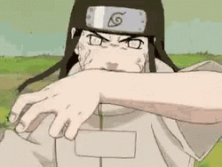 Furious Neji Fighting Naruto  GIF