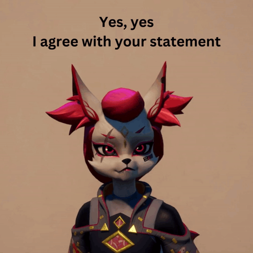 Furry Character Saying Yes Yes I Agree GIF