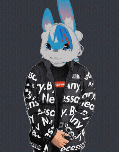 Furry Character Wearing Supreme Jacket GIF