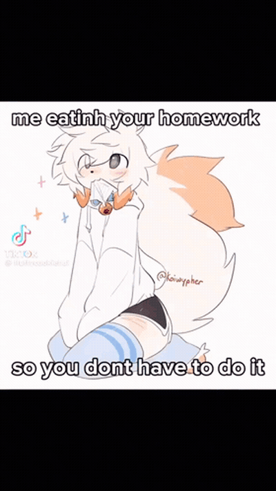 Furry Me Eatin Your Homework GIF