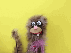Furry Puppet Waving GIF