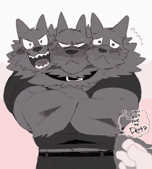 Furry With Three Heads GIF