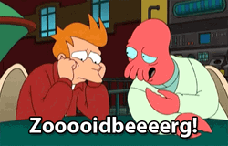 Futuram Zoidberg And Philip J. Fry GIF