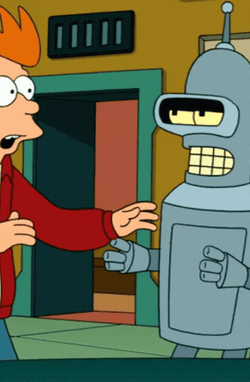 Futurama Bender And Fry Hugging GIF