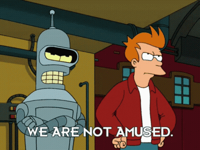 Futurama Bender And Fry We Are Not Amused GIF