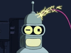 Futurama Bender Getting Electrocuted GIF