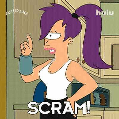 Futurama Character Saying Scram GIF
