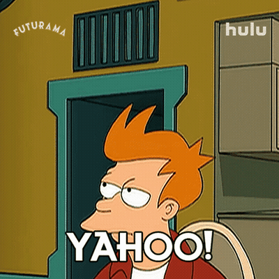 Futurama Character Saying Yahoo GIF