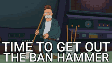 Futurama Drama Series Scruffy Ban Hammer GIF