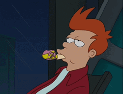 Futurama Fry Blowing Party Horn GIF