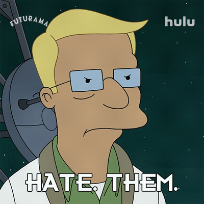Futurama Poster Man With Glasses Says Hate Them GIF