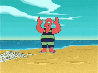 Futurama Zoidberg Running Frantic GIF