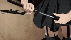 Future Diary Yuno Gasai Anime Sword  GIF