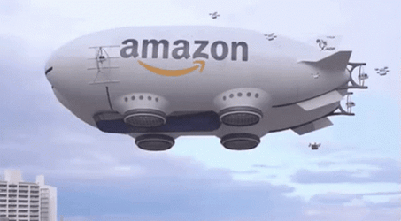 Futuristic Amazon Drone Delivery Animation GIF
