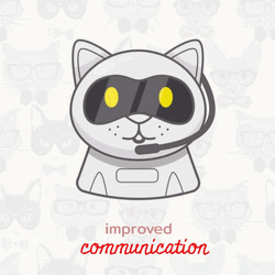 Futuristic Cat Robot Communication GIF