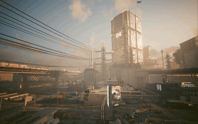 Futuristic City With 04 On Top GIF