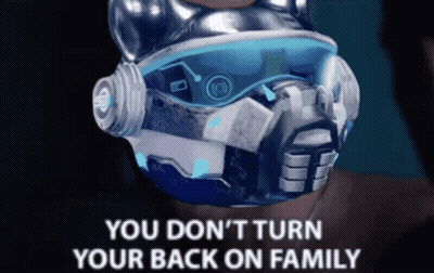 Futuristic Helmet: Don't Turn Your Back On Family GIF