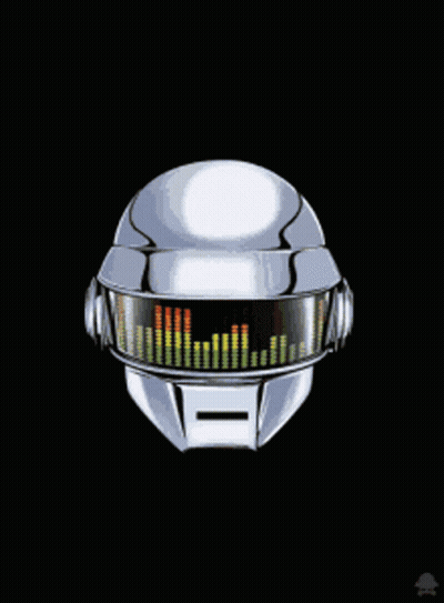 Futuristic Helmet With Equalizer GIF