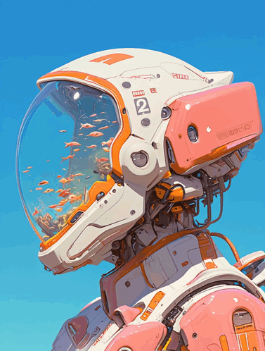 Futuristic Helmet With Number 12 GIF