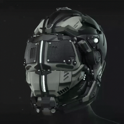 Futuristic Helmet With Yellow Face