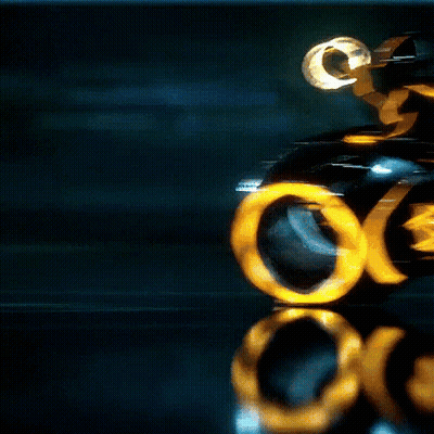 Futuristic Motorcycle With Crescent Moon GIF
