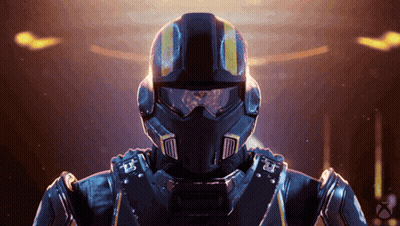 Futuristic Soldier With Helmet Goggles and Letter R