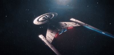 Futuristic Spaceship Flying With Lightning GIF