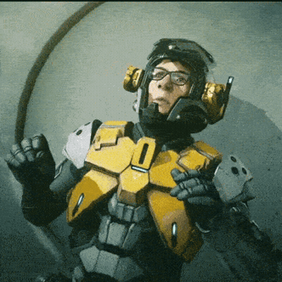 Futuristic Suit With Number 1 GIF