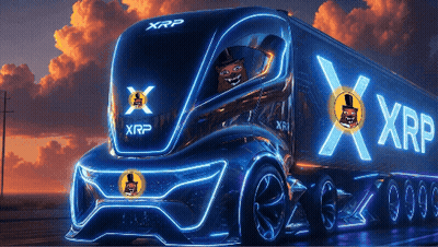 Futuristic Truck With XRP Written On It GIF
