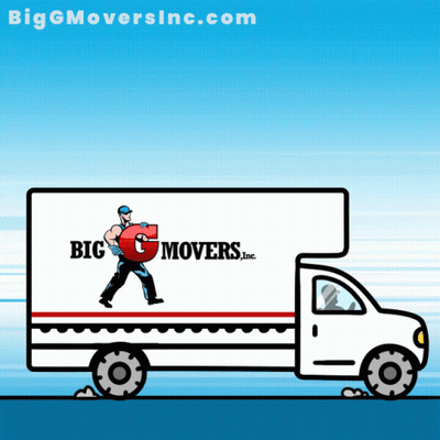 G Movers Truck With Man Carrying C GIF