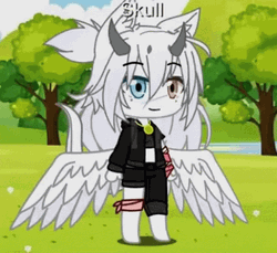 Gacha White Dragon Surprise Face GIF