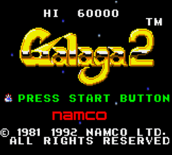 Galaga 2 Namco Start Screen