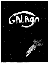 Galaga Black White Art