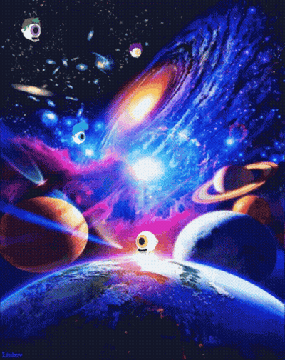 Galaxy And Planets Painting Lubov GIF