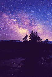 Galaxy Over Mountain GIF