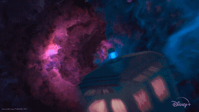 Galaxy Painting With Disney+ Logo GIF