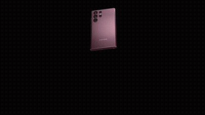 Galaxy S22 Ultra Ad Phone On Stand GIF