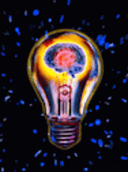 Galaxy Space Light Bulb Creative Mind GIF