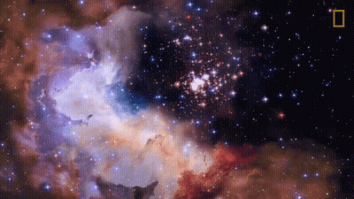 Galaxy With National Geographic Logo GIF