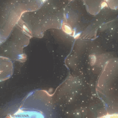 Galaxy With Stars And Bubbles GIF