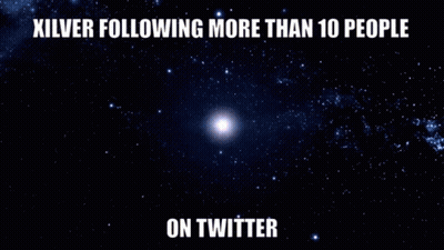 Galaxy With Text Xilver Following More Than 10 People On Twitter GIF