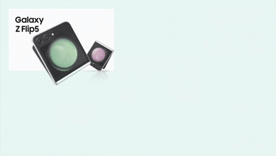 Galaxy Z Flip5 Advertisement Showing Features GIF
