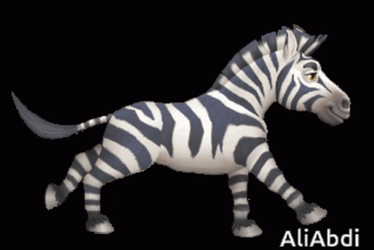 Galloping Illustrated Zebra GIF