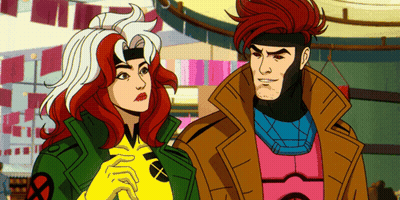 Gambit And Rogue Are Standing Next To Each Other GIF