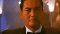Gambling Chow Yun Fat Black Tuxedo GIF