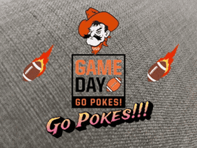 Game Day Poster Cowboy And Footballs GIF