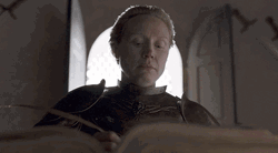 Game Of Thrones Brienne Writing With Book GIF