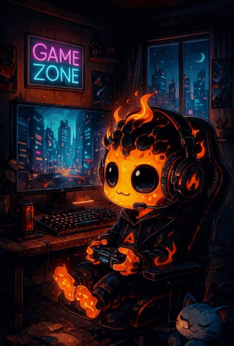 Game Zone Sign Above Person Playing Game GIF