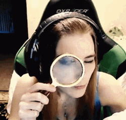 Gamer Girl With Magnifying Glass GIF