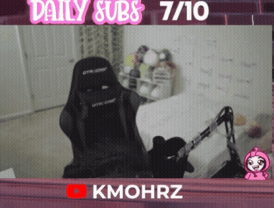 Gaming Chair Saying Daily Subs 7/10 GIF